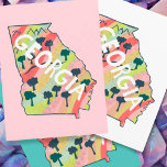 Georgia Illustrated Map Postcard<br><div class="desc">Check out this colorful state map drawing.
 
 Visit my shop for more states and more matching items!</div>