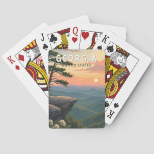 Georgia Illustration Travel Art Vintage Poker Cards
