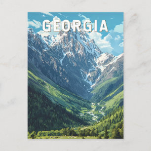 Georgia Illustration Travel Art Vintage Postcard
