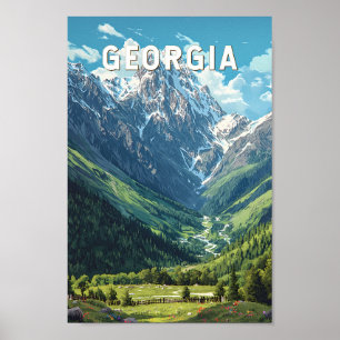 Georgia Illustration Travel Art Vintage Poster