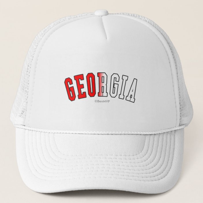 Georgia in National Flag Colors Mesh Hat