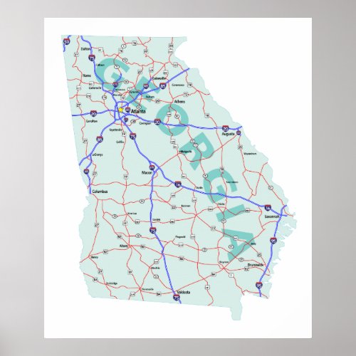 Georgia Interstate Map Print