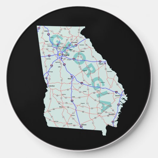 Georgia Interstate Map Wireless Charger (Front)