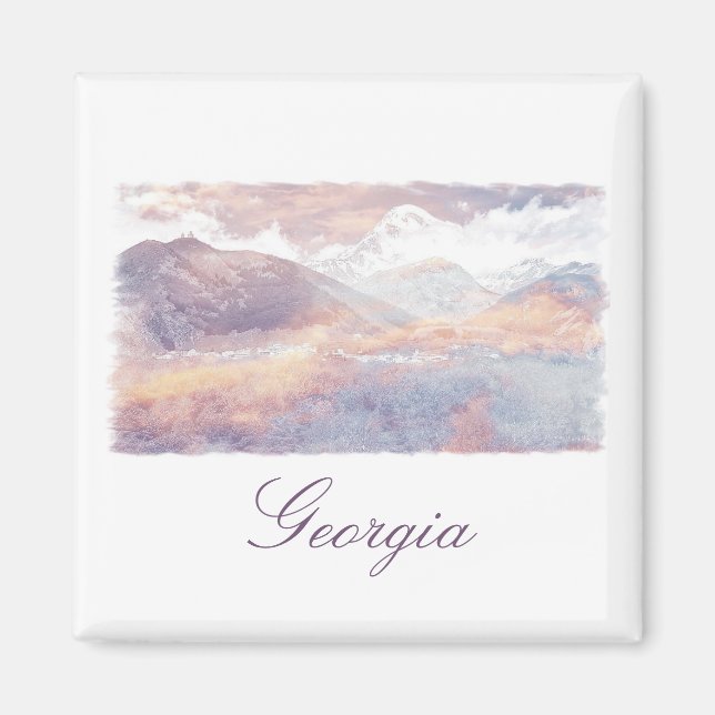 Georgia Kazbegi Architecture Nature Magnet (Front)