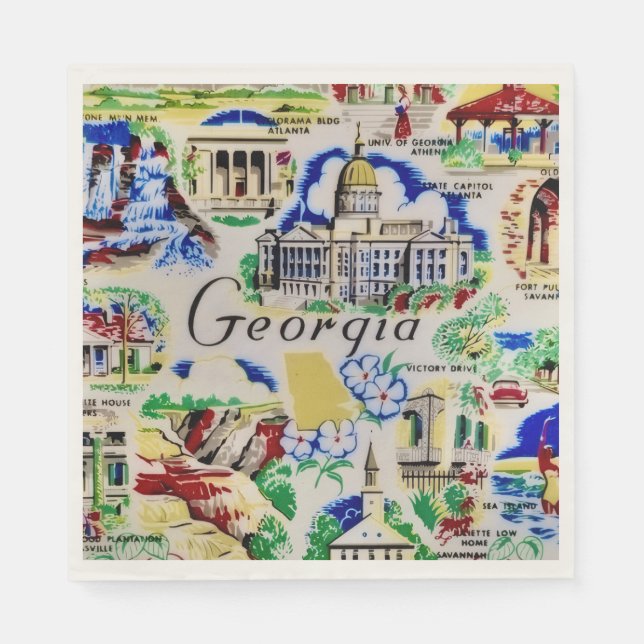 Georgia Landmarks Party  Napkins (Front)