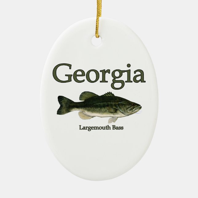 Georgia Largemouth Bass Ceramic Ornament (Front)