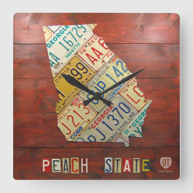 Georgia License Plate Map Clock (Front)
