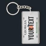 Georgia License Plate w/your Text  Keychain<br><div class="desc">🔴🔴🔴 Please click "Personalize" to insert your name (or any other text,  as long as it fits).</div>