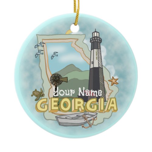 Georgia Lighthouse  Ceramic Ornament