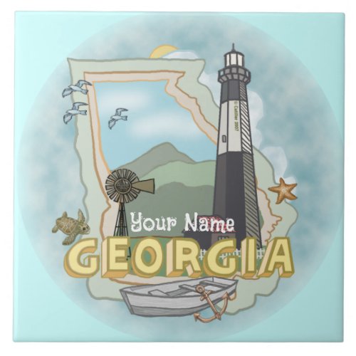 Georgia Lighthouse custom name tile