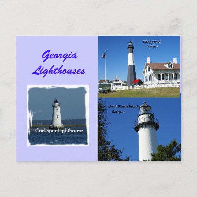 Georgia Lighthouses Postcard (Front)