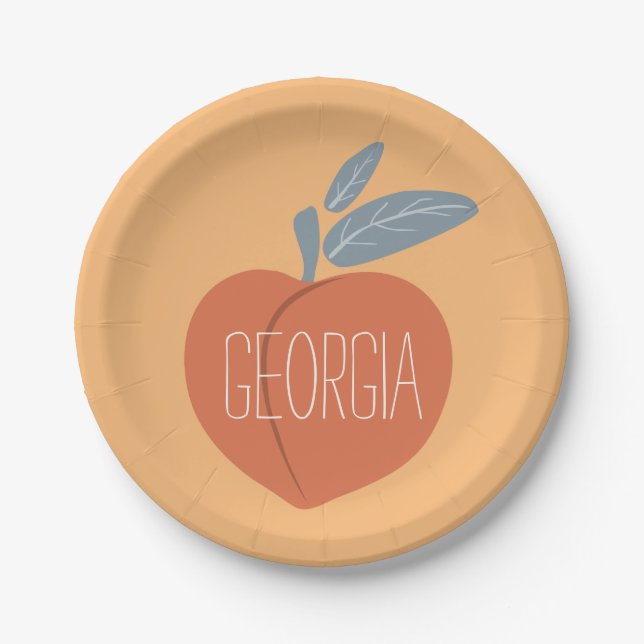 Georgia Love peach Paper Plates (Front)
