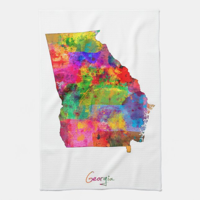 Georgia Map Kitchen Towel (Vertical)