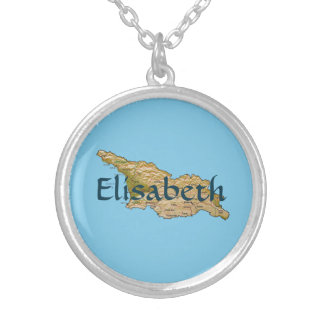 Georgia Map + Name Necklace