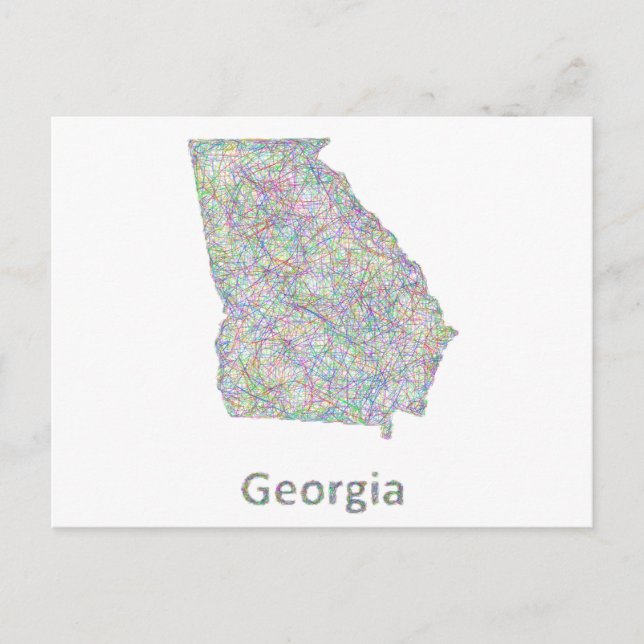 Georgia map postcard (Front)