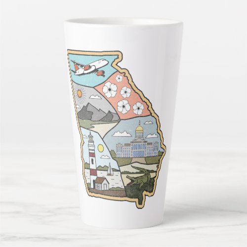 Georgia Map _ Vintage Atlanta Savannah GA Souvenir Latte Mug