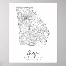 Georgia Minimal Street Map Poster