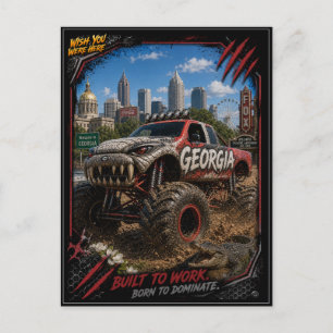 Georgia Monster Truck Off Road Art Postcard