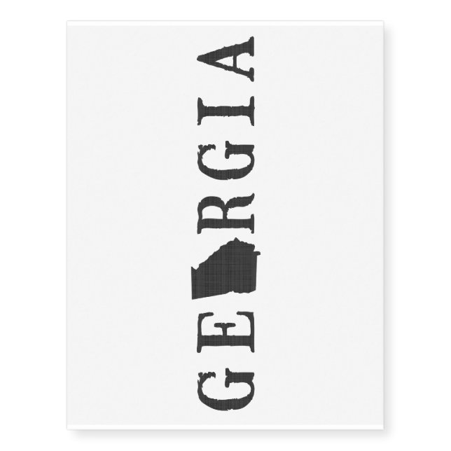 Georgia Name with State Shaped Letter Temporary Tattoos (Front)