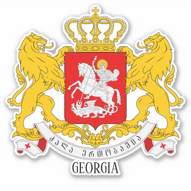 Georgia National Coat Of Arms Patriotic Sticker (Front)