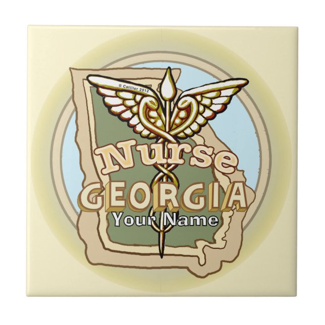 Georgia Nurse Caduceus Tile (Front)