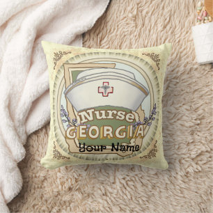 Georgia Nurse Throw Pillow