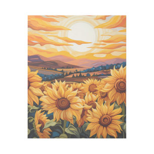 Georgia O Keefe style yellow sunflowers at sunrise Gallery Wrap