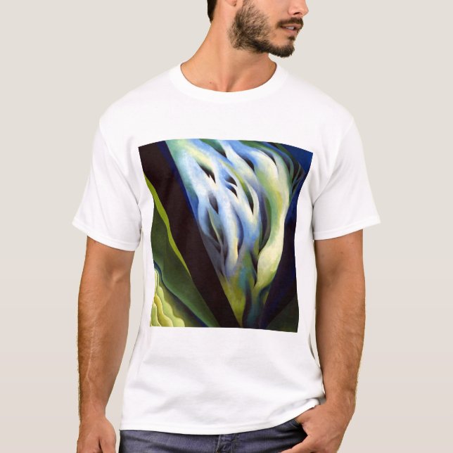 Georgia O Keeffe Blue and Green Music T-Shirt (Front)