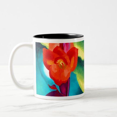 Georgia O Keeffe Red Canna Two_Tone Coffee Mug