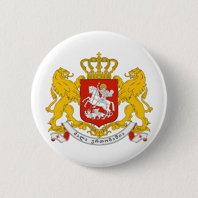 Georgia Official Coat Of Arms Heraldry Symbol Button (Front)