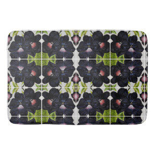 Georgia O'Keefe 1925 Black and Purple Petunias Bathroom Mat
