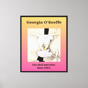 Georgia O'Keeffe: Cow Skull and Calico Rose (1931) Canvas Print
