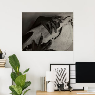 Georgia O'Keeffe Hands & Horse Skull Art Poster