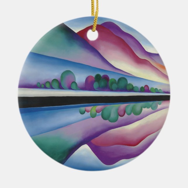 Georgia_O'Keeffe - Lake George Reflection Ceramic Ornament (Front)