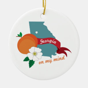 Georgia On My Mind Ceramic Ornament