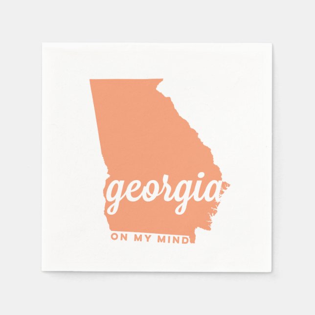 georgia | on my mind | peach paper napkins (Front)