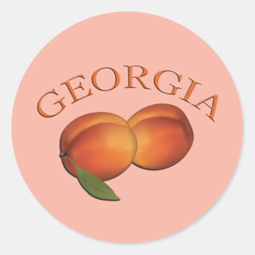 Georgia Peach Classic Round Sticker