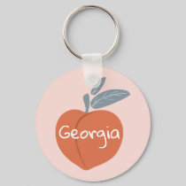 Georgia Peach customize your text Keychain