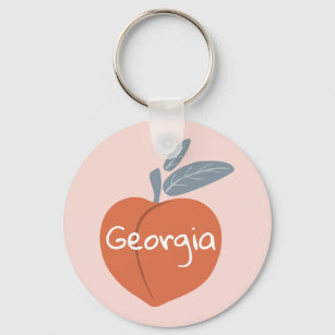 Georgia Peach customize your text Keychain