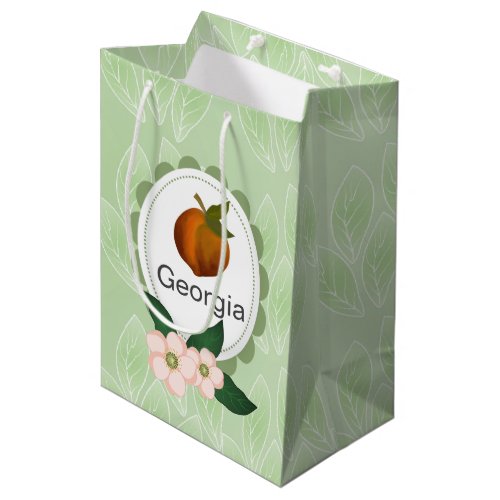 Georgia Peach fruit art design Medium Gift Bag