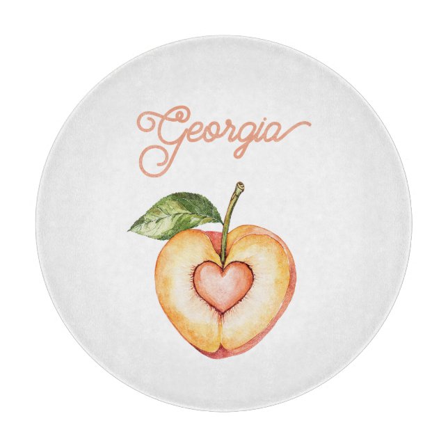 Georgia Peach Heart Fruit Cutting Board (Front)