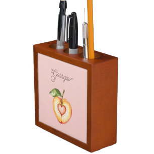 Georgia Peach Heart Fruit Desk Organizer