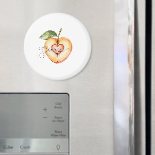 Georgia Peach Heart Fruit Magnet