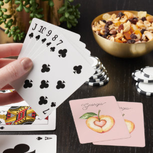Georgia Peach Heart Fruit Poker Cards