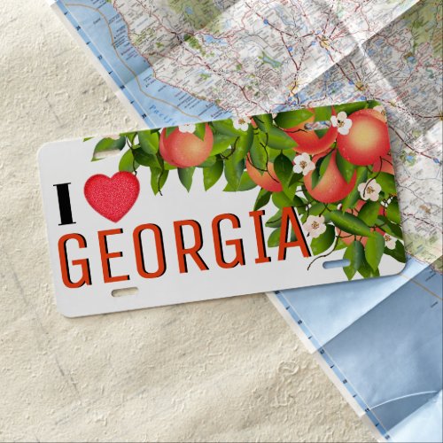 Georgia Peach  I Love Georgia License Plate