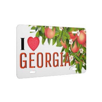 Georgia Peach | I Love Georgia License Plate | Zazzle