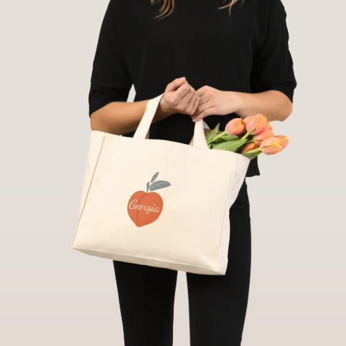 Georgia Peach illustration customize name Mini Tote Bag