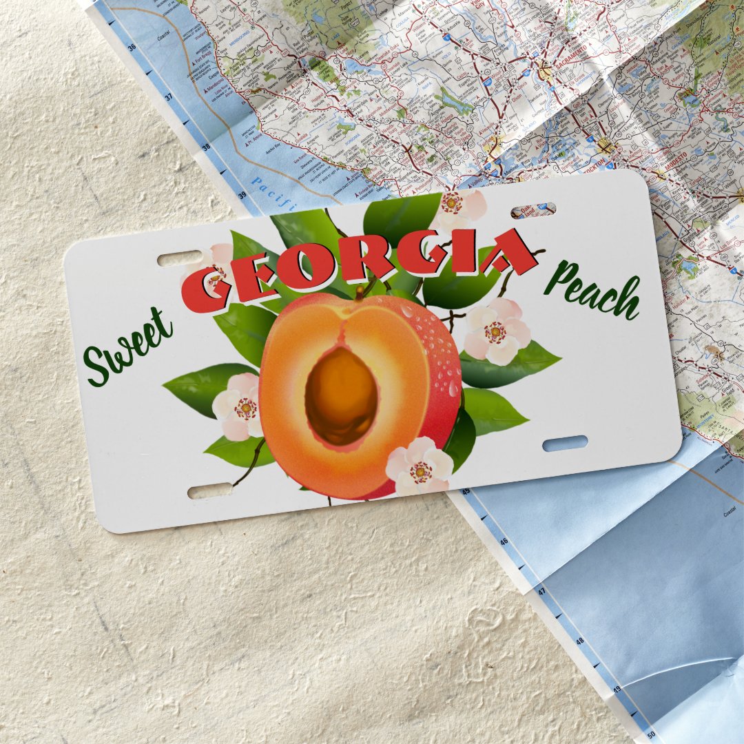 Peach License Plate Zazzle