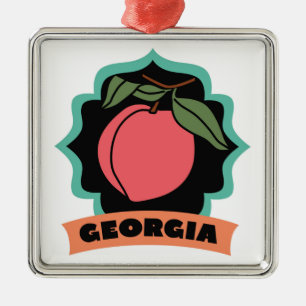 Georgia Peach Logo Metal Ornament