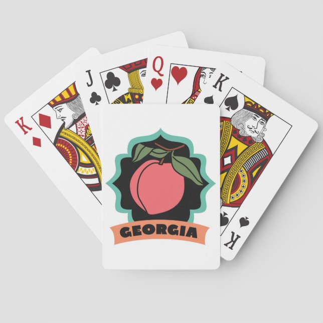 Georgia Peach Logo Poker Cards (Back)